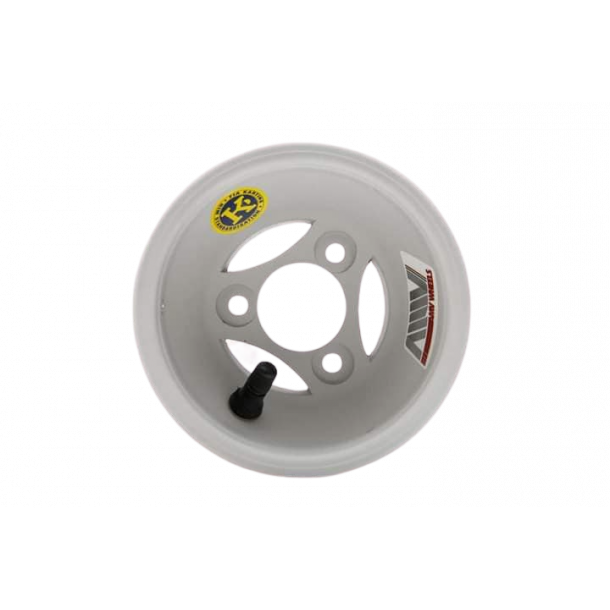 (7) DR Racing Kart hvit oxitech magnesium bakfelg H140mm, til liten kart