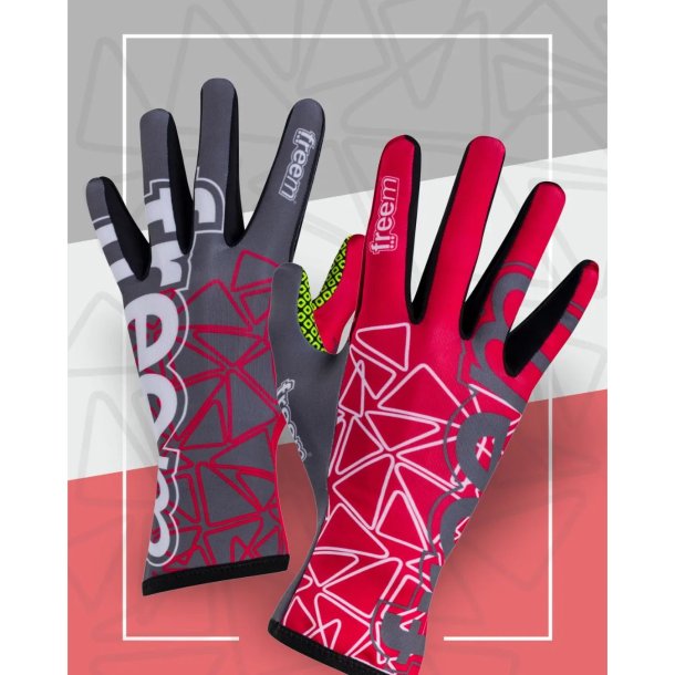 FREEM Kjrehansker K-slight 22, rde og gr