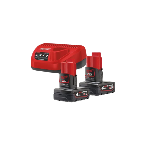 Milwaukee M12 4AH batterier og lader