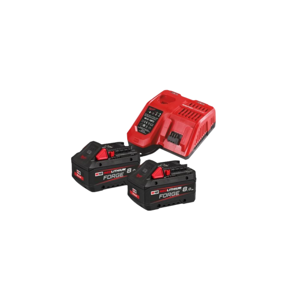 Milwaukee M18 8.0 AH batterier og lader