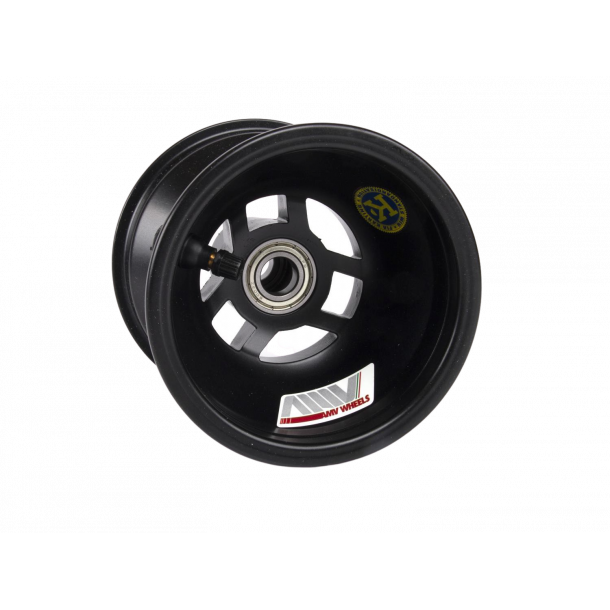 (4) DR Racing Kart svart aluminium framfelg H112mm, for D25 spindel til liten kart