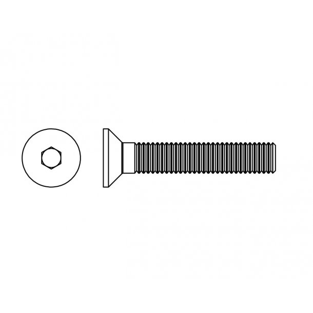 (27) M8x50mm unbrako bolt med senkehode
