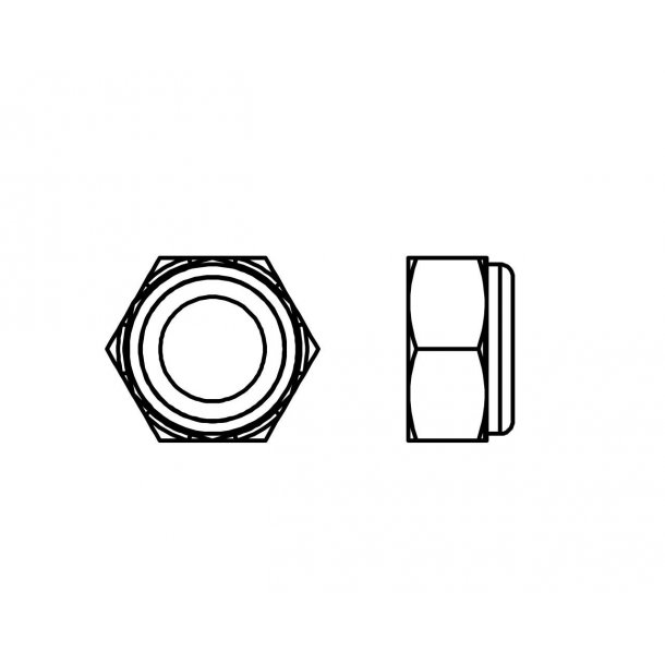 (9) M10 mutter med locking (lav)