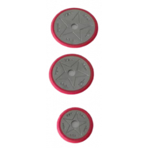 NEK seteskiver i forskjellige strrelser, rde (leveres i pakker p 2 stk)