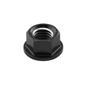 (16) Modena Engines svart M8 mutter med flens til sylinder