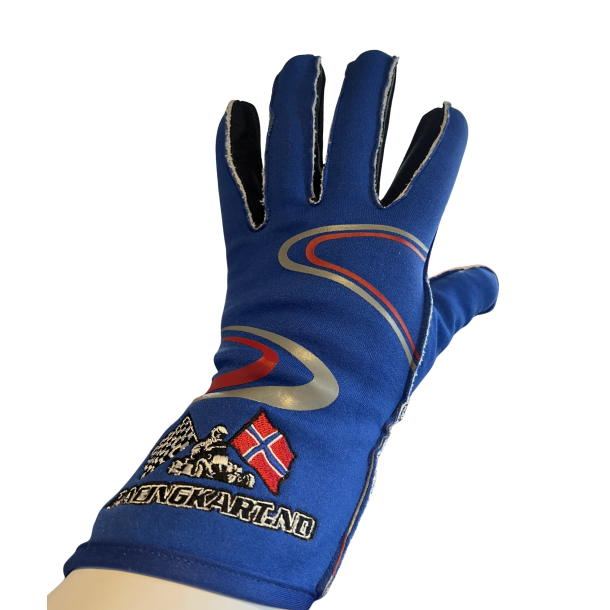 Racing Kart kjrehansker m/brodert logo, bl