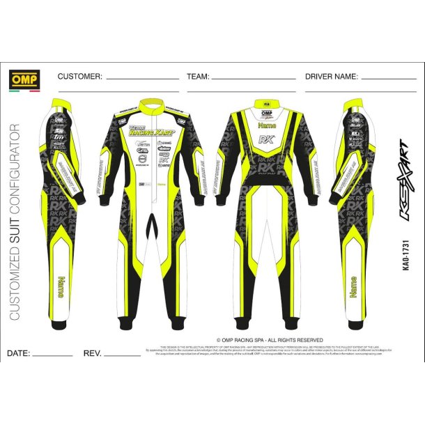 Team Racing Kart kjredress 2025 versjon by OMP