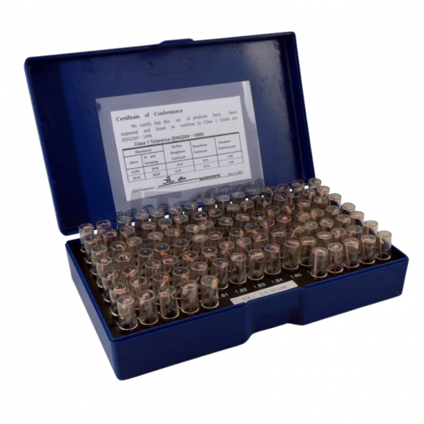 Dysemle sett, 100 stk fra 1.00 til 2.00mm - 0.01 step