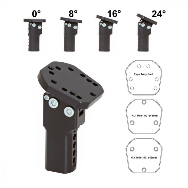 (24) RR langt justerbart rattboss, svart