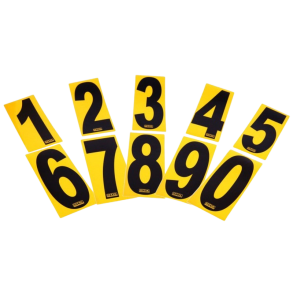 OTK startnummer med gul bakgrunn 16x6.5cm, pris per stk
