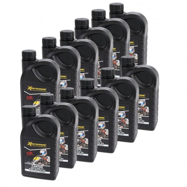Xeramic castor evolution 2-takts olje 1 liter, 12 liter pakkepris